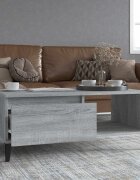 vidaXL Кафе маса сив сонома 90x50x365 см инженерно дърво