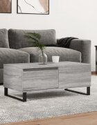 vidaXL Кафе маса сив сонома 90x50x365 см инженерно дърво