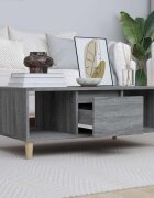 vidaXL Кафе маса сив сонома 90x50x365 см инженерно дърво