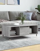 vidaXL Кафе маса сив сонома 90x50x365 см инженерно дърво