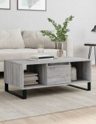 vidaXL Кафе маса сив сонома 90x50x365 см инженерно дърво
