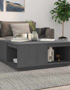 vidaXL Кафе маса сива 100x101x405 см борово дърво масив