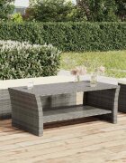 vidaXL Кафе маса сива 100x50x40 см полиратан