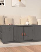 vidaXL Кафе маса сива 100x50x41 см борово дърво масив