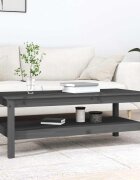 vidaXL Кафе маса сива 110x50x40 см борово дърво масив