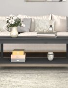vidaXL Кафе маса сива 110x55x45 см борово дърво масив