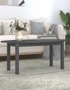 vidaXL Кафе маса сива 110x55x45 см борово дърво масив
