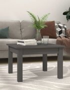 vidaXL Кафе маса сива 45x45x30 см борово дърво масив