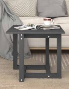 vidaXL Кафе маса сива 50x50x45 см борово дърво масив