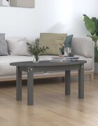 vidaXL Кафе маса сива 80x40x35 см бор масив
