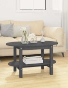 vidaXL Кафе маса сива 80x45x45 см борово дърво масив