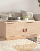 vidaXL Кафе маса сивa 80x50x35 см борово дърво масив