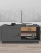 vidaXL Кафе маса сива 80x50x355 см борово дърво масив