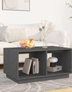 vidaXL Кафе маса сива 80x50x40 см борово дърво масив