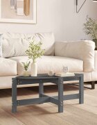 vidaXL Кафе маса сива 87x48x35 см бор масив