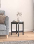 vidaXL Кафе маса сива Ø 425x45 см борово дърво масив