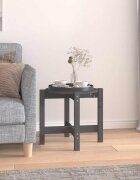 vidaXL Кафе маса сива Ø 525x45 см борово дърво масив