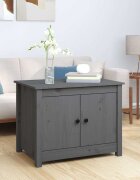 vidaXL Кафе маса Сиво 71x49x55 см борово дърво масив