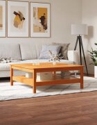 vidaXL Кафе маса восъчнокафяв 100x100x40 см борово дърво масив