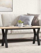 vidaXL Кафе маса Y-образна рамка 110x40x45 см бор масив и стомана