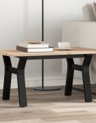 vidaXL Кафе маса Y-образна рамка 80x50x40 см бор масив и стомана