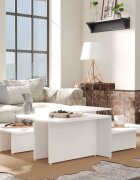 vidaXL Кафе маси 2 бр бели 1115x50x33 см инженерно дърво