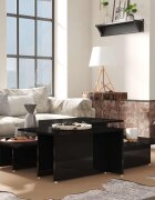 vidaXL Кафе маси 2 бр черен гланц 1115x50x33 см инженерно дърво