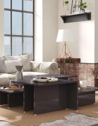 vidaXL Кафе маси 2 бр сив гланц 1115x50x33 см инженерно дърво