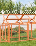 vidaXL Кафез за открито кафяв 141x94x104 см борово дърво масив