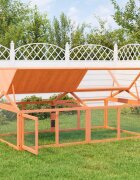 vidaXL Кафез за открито кафяв 200x1125x74 см борово дърво масив