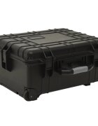 vidaXL Калъф с колела за полет черен 58x45x27 см PP