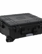 vidaXL Калъф с колела за полет черен 63x50x23 см PP