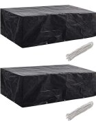 vidaXL Калъфи за 8-местни градински мебели 2 бр 10 капси 300x140 см