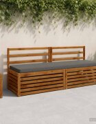 vidaXL Калъфи за пейки 2 части VUGHT 2 бр. 100% полиестер Сиво