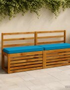 vidaXL Калъфи за пейки 2 части VUGHT 2 pcs 100% полиестер Светлосиньо