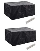 vidaXL Калъфи за полиратанова градинска мебел 2 бр 8 капси 180x140 см