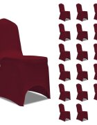 vidaXL Калъфи за столове разтегателни бордо 18 бр
