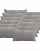 vidaXL Калъфка за възглавница 12 pcs ALMELO Светлосиво 40 x 80 cm