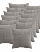 vidaXL Калъфка за възглавница 12 pcs ALMELO Светлосиво 50 x 50 cm