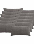 vidaXL Калъфка за възглавница 12 pcs ALMELO Тъмносиво 40 x 80 cm