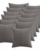 vidaXL Калъфка за възглавница 12 pcs ALMELO Тъмносиво 45 x 45 cm