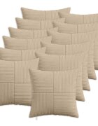 vidaXL Калъфка за възглавница 12 pcs ALMELO Таупе 45 x 45 cm кордурой