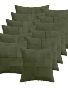 vidaXL Калъфка за възглавница 12 pcs ALMELO Зелено 45 x 45 cm кордурой