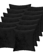 vidaXL Калъфка за възглавница 12 pcs HEERLEN Черно 40 x 40 cm Фланела