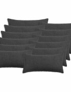 vidaXL Калъфка за възглавница 12 pcs HEERLEN Тъмносиво 40 x 80 cm