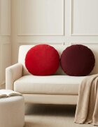 vidaXL Калъфка за възглавница 2 бр. HEERLEN Виненочервен Диам. 30 см