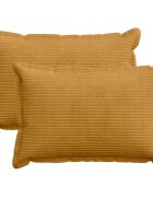 vidaXL Калъфка за възглавница 2 бр. HOUTEN Жълто 50 x 80 cm кордурой