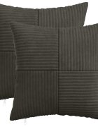 vidaXL Калъфка за възглавница 2 pcs ALMELO Антрацит 35 x 35 cm