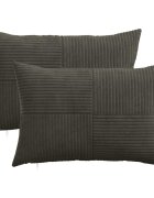 vidaXL Калъфка за възглавница 2 pcs ALMELO Антрацит 50 x 75 cm