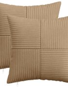 vidaXL Калъфка за възглавница 2 pcs ALMELO Кафяво 35 x 35 cm кордурой